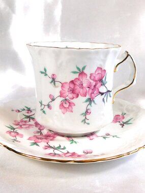 Hammersley Pink Floral Teacup # 23613